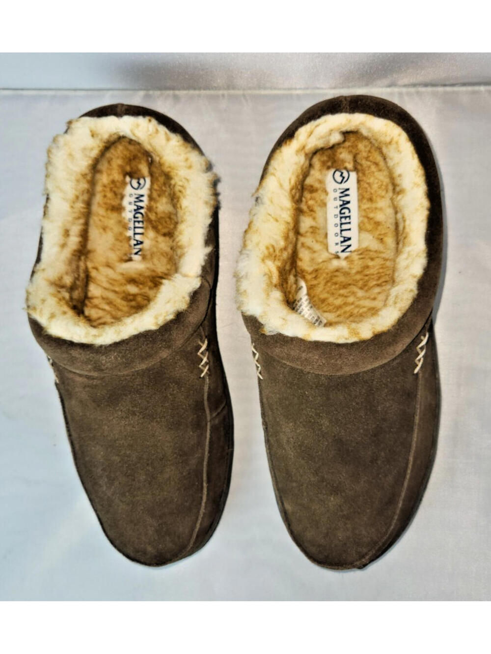Magellan Outdoors, Leather, Moc II, House Slippers, Size 8-New